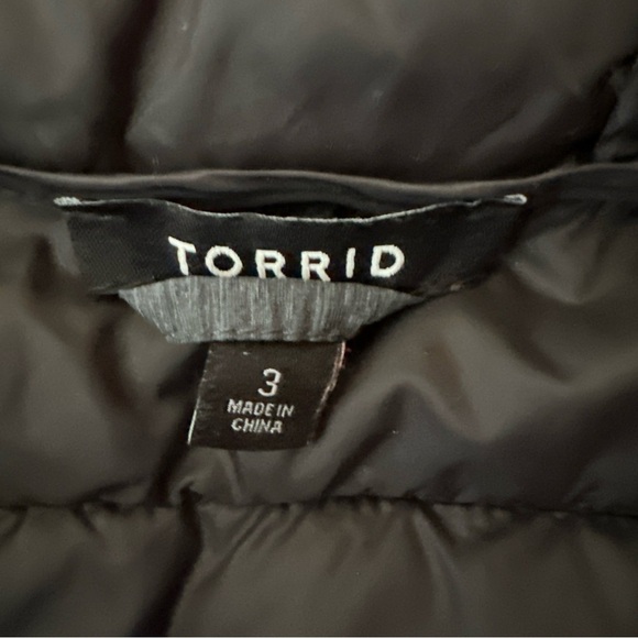 Torrid Long Hooded Longline Puffer Jacket Plus Size 3 3X Winter Gray Outdoor - Picture 14 of 16